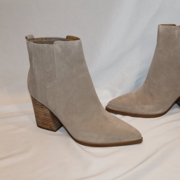 NIB MARC FISHER WOMEN'S OSHAY GRAY‎ SUEDE ZIP UP ANKLE BOOTS - Picture 3 of 7